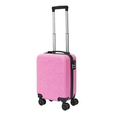 JET LAG - VO00071, Valise Cabine Embossees Rose 29L, Valise Cabine compacte et spacieuse, Coque Rigide ABS, Roues pivotantes 360°, Poignée de Traction, Cadenas sécurisé