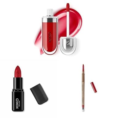 KIKO Milano 3D Hydra Lipgloss 15 | Softening lip gloss for a 3D look, Smart Fusion Lipstick 416, Rich And Nourishing Lipstick With A Bright Finish and Everlasting Colour Precision Lip Liner 16 |