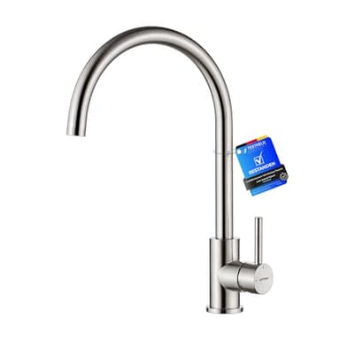 GRIFEMA G4008 Robinet de Cuisine Mitigeur Évier à Poignée Unique, Arc Élevé Débit Élevé 360, Acier Inoxydable Économe en Eau [Classe A+] Exclusivité Amazon