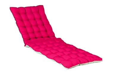 Atout Ciel Coussin matelassé Bicolore pour Bain de Soleil, transat en Tissu déperlant 190x60cm, 4 Variantes, Framboise/Beige