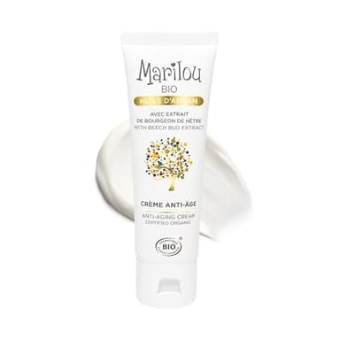 Marilou Bio - Crème visage Anti-âge à l'Huile d'Argan bio - Rides, manque de fermeté, sécheresse, manque d'éclat - 99% d'ingrédients d'origine naturelle -50ml
