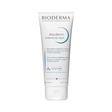 BIODERMA Atoderm Intensive Eye - Soin 3-en-1 démaquillant, apaisant et réparateur des paupières - Bonne base de maquillage - Peaux très sèches, irritées à tendance atopique - Tube 100 ml