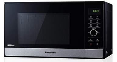 Panasonic Four à micro-ondes NN-GD38HSGTG avec grill (1000 W, cuiseur à vapeur, four à micro-ondes combiné, plaque à pizza, 23 litres) en acier inoxydable noir