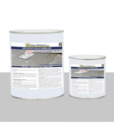MATPRO - Joint Époxy Colle pour Carrelage - Étanche Eau & Infiltrations - Application Horizontale, Verticale, Intérieur & Extérieur - Gris - 1Kg