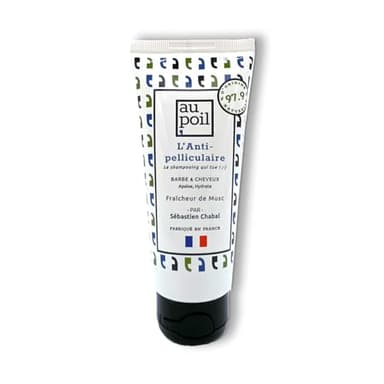 AU POIL le Shampooing anti-pelliculaire Barbe & Cheveux Fraicheur de Musc par Sébastien Chabal