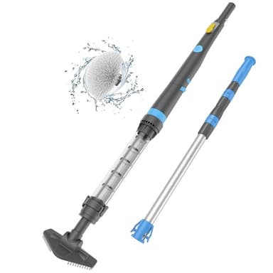 Oxseryn Aspirateur de Piscine Portable 2 en 1 Rechargeable avec Manche télescopique, Parfait pour Les spas, Les jacuzzis et Les Petites piscines pour Le Sable et la saleté, Bleu
