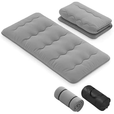 GIANTEX Matelas Futon Japonais Portable 90 x 200 cm, Rembourrage en Coton, Matelas de Sol Pliable pour 1 Personnes, Sac de Transport, Housse Lavable, 2 Bandages, Tatami Pliable pour Voyage, Camping