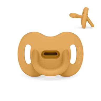 Suavinex, Sucette Tout Silicone, pour Bébé 6/18 Mois, avec Tétine Symétrique SX Pro, Réversible, Super Douce et Souple, Idéal pour Dormir, Respecte le Développement Buccodentaire, Honey