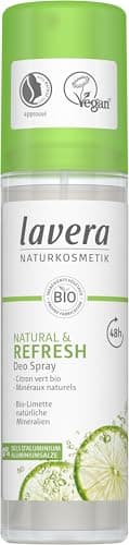 Lavera Deo Spray Natural & Refresh - 0% sels d' aluminium - vegan - Protection déodorante fiable 48h - cosmétiques naturels certifiés - citron vert bio et de minéraux naturels - 75 ml