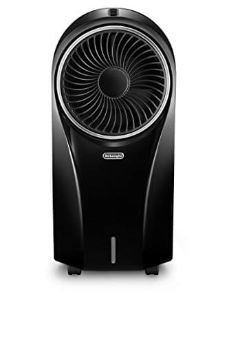 De'Longhi EV250.BK - Rafraichisseur d'air, Filtre Anti-poussière, Réservoir de 4,5 Litres, 6 Heures d'Autonomie, 53 Décibels, Noir