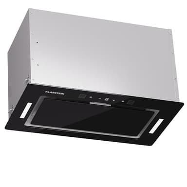 Klarstein Hotte Aspirante Encastrable 52 cm, Hotte Aspirante Silencieuse, Hotte de Cuisine avec Lampes LED, Débit d'Air Puissant 466 m³/h, Minuterie, Commandes Tactiles, Hotte avec Évacuation