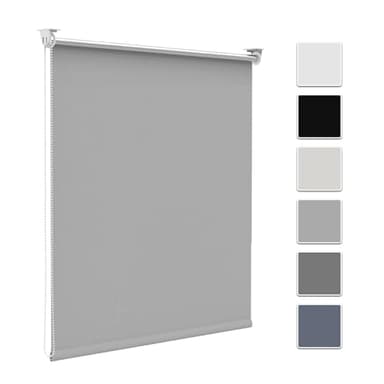 Zarnan Store Enrouleur Occultant sans Perçage, Isolant Thermique pour Fenêtre ou Porte, Facile à Installer, Protéger Votre Vie Privée, pour Chambre,Salon, Salle de Bain,Gris Clair,50l x 150L cm