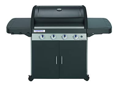 Campingaz Barbecue à gaz Class 4 LD Plus, 4 brûleurs, Puissance 12.8kW,Système de nettoyage facile InstaClean, grille et plancha en fonte double émaillage, 2 tablettes latérales