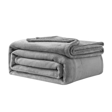 Good Nite Couverture Polaire Chaude et Moelleuse pour Adultes - Lavable en Machine - Gris, pour lit Double - 150 x 200 cm