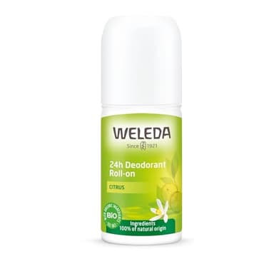 WELEDA - Déodorant Roll-On - Citrus - Efficacité 24H - Sensation De Fraîcheur Immédiate - Formule 100% D'Origine Naturelle - Certifiée NATRUE* - Vegan** - Bio - 50 ml