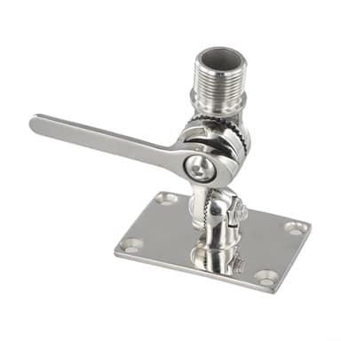Base d'antenne marine VHF en acier inoxydable 316 avec double support pivotant réglable adaptée aux antennes standard 1 pour une meilleure réception en bateau