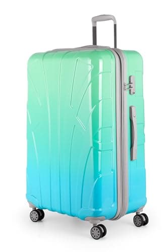 SUITLINE - Valise Plus Grande Bagages Rigide enregistrés, Dégradé de Couleur, Polycarbonate Brillant, 76 cm, 110 Liter, Northern Lights