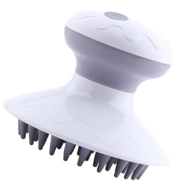 Hoement Peigne de Massage Électrique du Cuir Chevelu en Silicone Blanc Brosse de Massage Multifonctionnelle pour Nettoyage et Stimulation Appareil Portable pour Relaxation et Pousse des