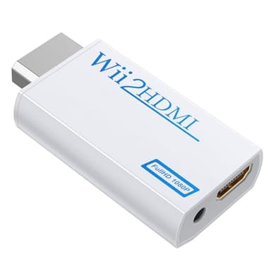 GANA Adaptateur Wii vers HDMI, Wii vers HDMI Convertisseur connecteur avec 1080p/720p Sortie Vidéo et Audio de 3,5 mm – Prise en Charge Tous Les Modes d'affichage Wii (Blanc)