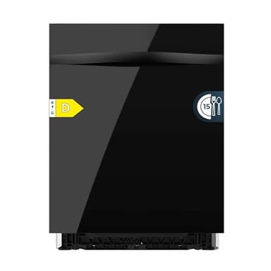 Cecotec Lave-vaisselle Intégrable 60cm Bolero Aguazero 6320 Full-BI Black Glass D. 1900W, 15 Couverts, 8 Programmes, Écran FullColor, Smart Wash, Turbo Dry+, AutoClean, Dual Zone Wash
