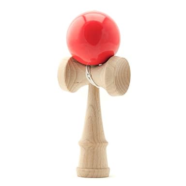 PRECORN Kendama Jeu d'adresse avec Balle Rouge | Jouet en Bois Jeu de Balle Jeu de dexterité Japonais en Bois de la Marque