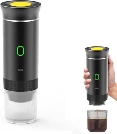 Machine à café expresso électrique portable sans fil auto-chauffante - Machine à café expresso de voyage 60 ml pour café moulu Nespresso capsule camping voiture camping-car randonnée bureau
