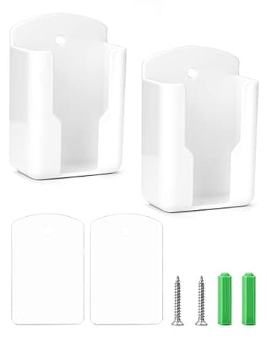 QWORK 2PCS Support Telecommande Mural avec Adhésive et Vis, pour Climatisation et TV, Taille intérieure : 63 mm x 30 mm x 100 mm (LxLxH)