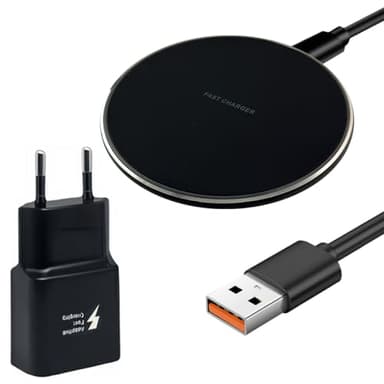 Chargeur sans Fil Rapide 20W Qi Ultra Fin avec QC3.0, Compatible iPhone 16/15/14/13/12/11 Pro Max/XR/XS/X/8, Compatible avec AirPods 2/3/Pro, pour Samsung Galaxy S25/S24/S23/S22/S21, Huawei, Xiaomi