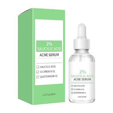 Sérum de traitement des points d'acné pour le visage avec sérum facial à 2 % d'acide salicylique pour les peaux sujettes à l'acné, rougeurs apaisantes, soin de la peau à l'huile purifiante pour