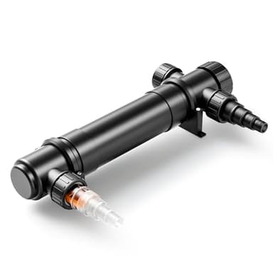 SunSun CUV-136 Stérilisateur Clarificateur de bassins ou d’étang – Max. de 4500 l/h – avec Lampe Rayons UV-C 36 W – pour Poissons et Plantes Aquatiques – Cours d’Eau Droit