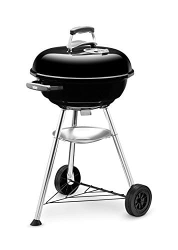Weber Barbecue à charbon Compact Kettle/Avec trépied et roues, conception résistante à la chaleur et à la rouille, grille de cuisson en acier chromé, 47 cm, noir