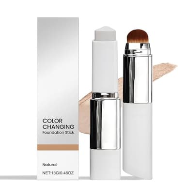 Celyana Fond De Teint 2-En-1 Avec Pinceau Intégré,Teint Auto-Ajustable Universel,Celyana Fond De Teint Adaptatif Peau,Couvrance Légère Modulable,Long Tenue Résistant à L'eau,Teint Naturel (Nature)