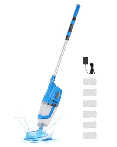 VEVOR Aspirateur de Piscine, 100 L/Min, Nettoyeur Manuel sans Fil avec rallonges, Nettoyage en Profondeur et Aspiration puissante, Rechargeable, 1 Heure d'autonomie, pour Piscine Hors Sol et creusée