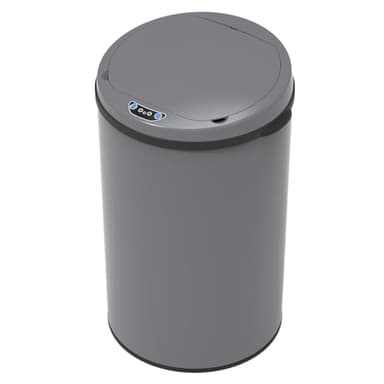 SVITA Poubelle à capteur - 30 l - En acier - Avec capteur - Poubelle électrique - Pour cuisine, salle de bain, couloir - Couvercle automatique - Gris