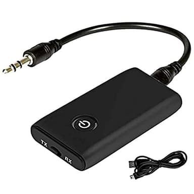 Lerkely Transmetteur Bluetooth 5.0 Émetteur et Récepteur Adaptateur, Bluetooth 2 en 1 Adaptateur pour Casque TV PC Ordinateur Tablette Enceinte Voiture Système Stéréo, Jack 3,5mm APTX et USB