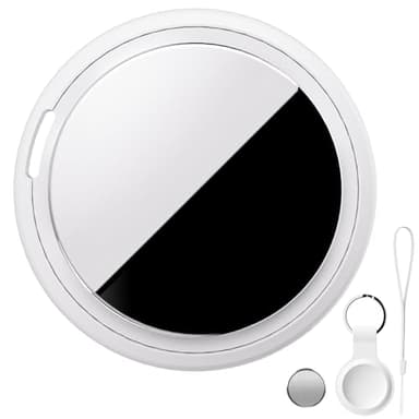 Bnlei Traceur d'objets Air Tracker Tag Compatible Apple Localiser | Find My pour Clés, Portefeuille, Bagages, Voiture, Animaux de Compagnie Chiens et Chats- iOS Uniquement (Blanc Laiteux, 1-Pack)