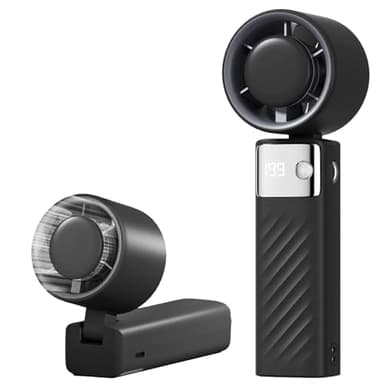 Mini ventilateur portatif, turbo, portable, USB pliable, vitesse de vent de 1 à 199 vitesses, haute vitesse 9 m/s, rotation à 105 °, pour l'intérieur et l'extérieur