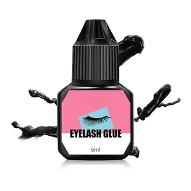 Colle Extension Cils 5ml 1-2 Sec Temps de Séchage 6-7 Semaines Rétention Super Hold la Meilleure Colle Imperméable pour Les Extensions de Cils(Noir) (1)
