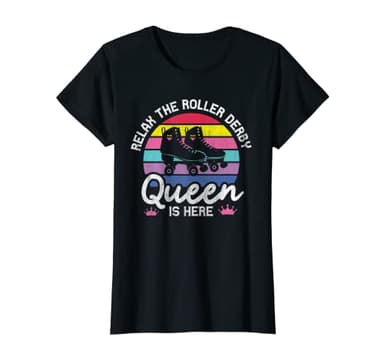 Femme Roller Derby Queen Retro Vintage Roller Skate T-Shirt