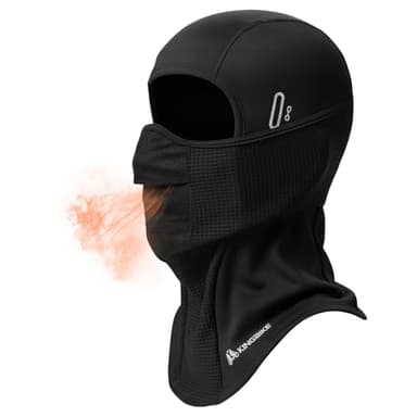 KINGBIKE Masque de ski cagoule pour temps froid - Ultra chaud - En polaire - Anti-buée - Coupe-vent - Pour l'hiver - Ski - Snowboard - Moto - Pêche sur glace - Homme et femme - Noir, Noir , M/L