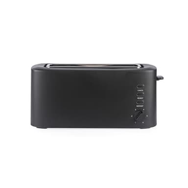 Salter Dusk Grille-Pain Longue Fente 2 Tranches – Support Chauffant, 6 Niveaux de Dorage, Fonctions Décongélation, Réchauffage, Annulation, Fentes Larges, Plateau Ramasse-Miettes, Noir Mat, 980W