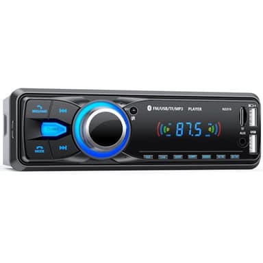 Chismos Autoradio Bluetooth Main Libre 5.0, FM Poste Radio Voiture Bluetooth, Autoradio 1 Din pour 9-12V Voiture Supporte 2 USB/AUX/SD/TF/MP3, Supporte iOS/Android