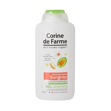 Corine de Farme, Douche Soin Surgras à l'Huile d'Amande Douce, Gel Lavant pour le Corps Enrichi en Huile d'Amande Douce, Nourrit et Apaise les Peaux Sèches et Mixtes, Flacon Recyclable - 500ml
