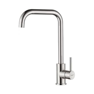 Ibergrif M22105A - Mitigeur Évier avec Bec Haut, Robinet de Cuisine, Nickel Brossé, Gris