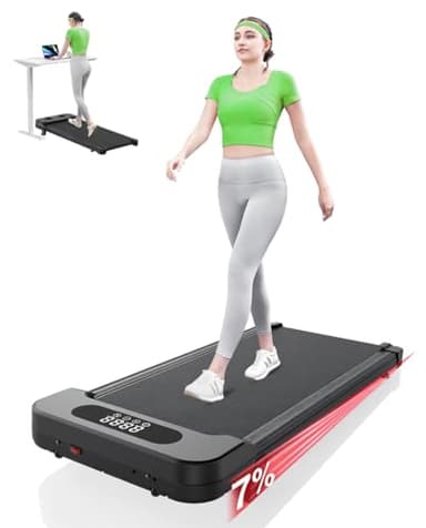 Tapis de Course et Marche 3 en 1 avec Pente 7% – Tapis Roulant Silencieux, 8 km/h, 2,5 CV, Amorti Confortable, Charge 130 kg, Écran LCD – Maison & Bureau (Noir 94 cm)