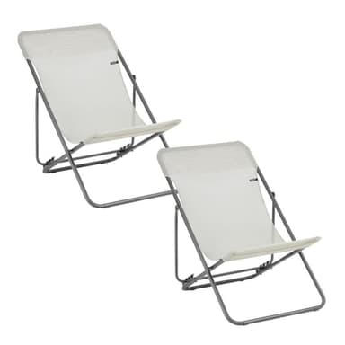 Lafuma Lot de 2 Transats pliants Multi-Positions - Maxi TRANSAT