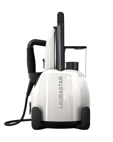 Laurastar Lift Pure White, Centrale Vapeur Nomade 3en1, Repasse, Défroisse et Purifie Vos Textiles, Vapeur Hygiénique, Design, Réservoir Amovible, Repassage Vertical, Blanc
