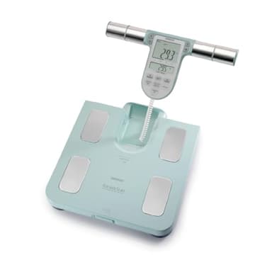 Analyseur de composition corporelle OMRON BF511 validé cliniquement comprenant 8 capteurs de haute précision pour mesurer le corps entier - Turquoise