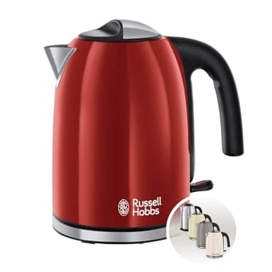 Russell Hobbs Bouilloire Electrique [Economie d'Energie] Colours Plus Rouge (1,7L, 2400W, Ebulition Rapide, Ecoulement parfait, Niveau d'Eau Visible, Filtre Anticalcaire lavable) 20412-70
