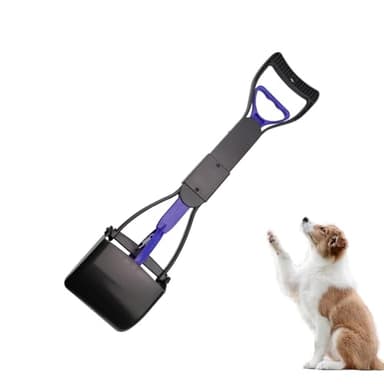 SHENGYIG 45 cm Pelle à Crotte pour Chien en Plastique, Noir, Pliable et Ergonomique, Idéale pour Enlever Les Excréments de Chien et de Chat